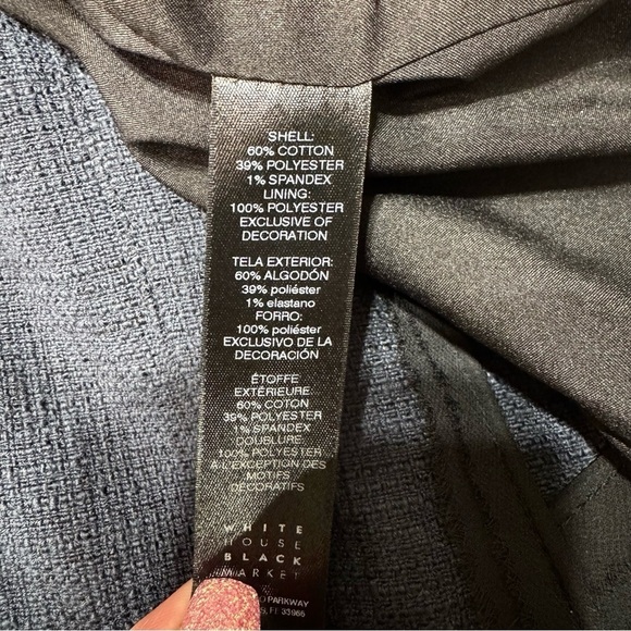 White House Black Market Tweed Military Style Crop Blazer Jacket Size 2 XS - Picture 10 of 11